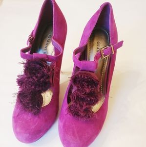 Gianni Bini Suede Mary Jane Heel, Purple, Size 8M
